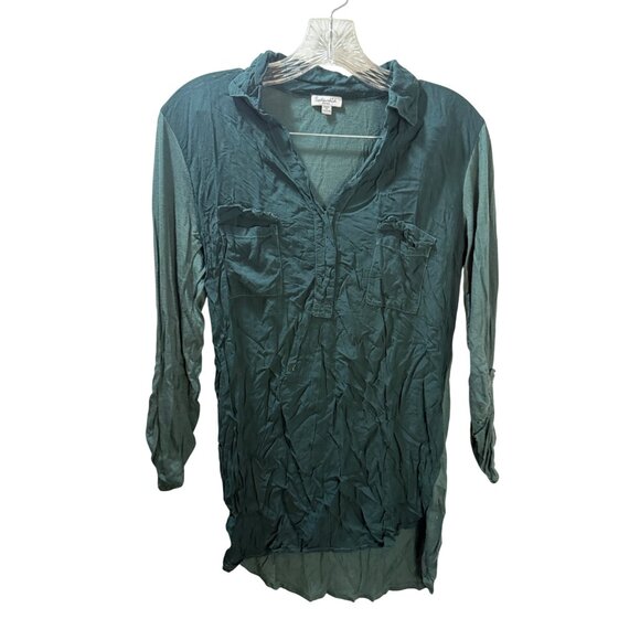 Splendid Small Teal Long Sleeve Tunic Top - Picture 1 of 6